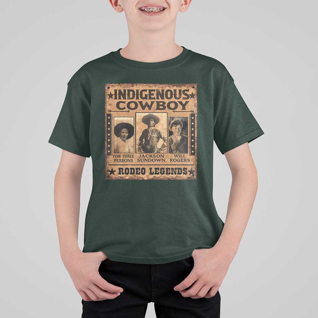 Native American Cowboy Rodeo Legends T Shirt For Kid Vintage Western Country Cowboy - Wonder Print Shop