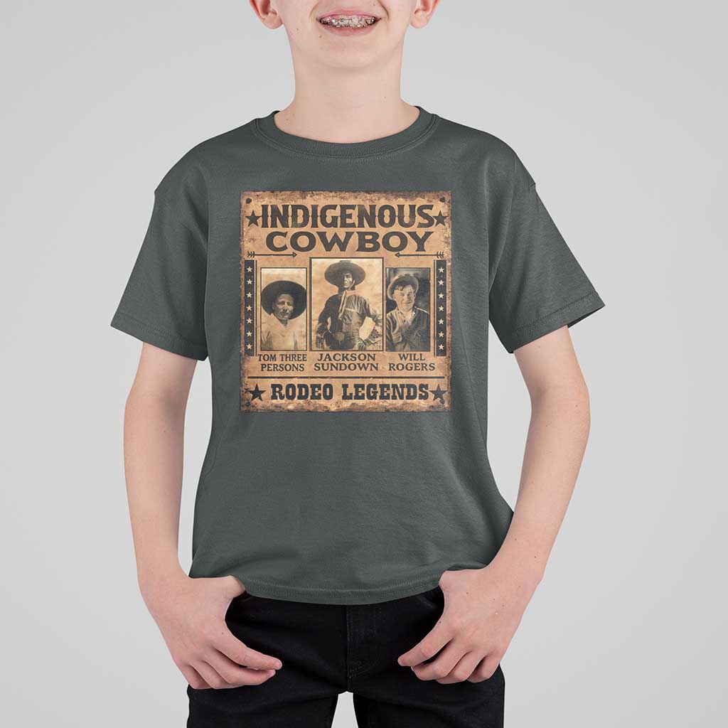 Native American Cowboy Rodeo Legends T Shirt For Kid Vintage Western Country Cowboy - Wonder Print Shop