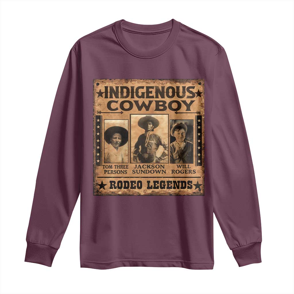 Native American Cowboy Rodeo Legends Long Sleeve Shirt Vintage Western Country Cowboy - Wonder Print Shop