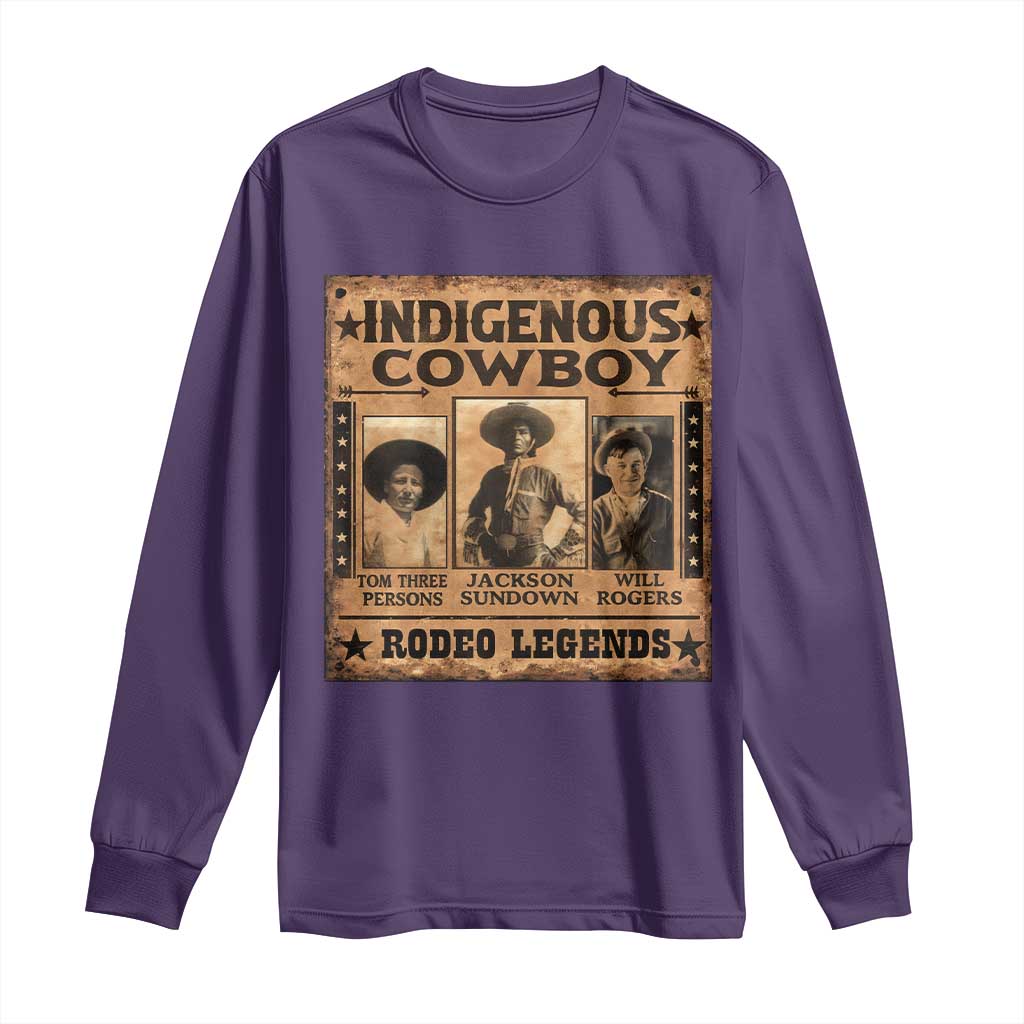 Native American Cowboy Rodeo Legends Long Sleeve Shirt Vintage Western Country Cowboy - Wonder Print Shop