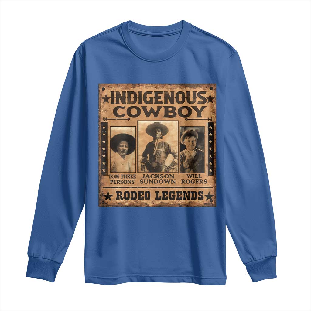 Native American Cowboy Rodeo Legends Long Sleeve Shirt Vintage Western Country Cowboy - Wonder Print Shop
