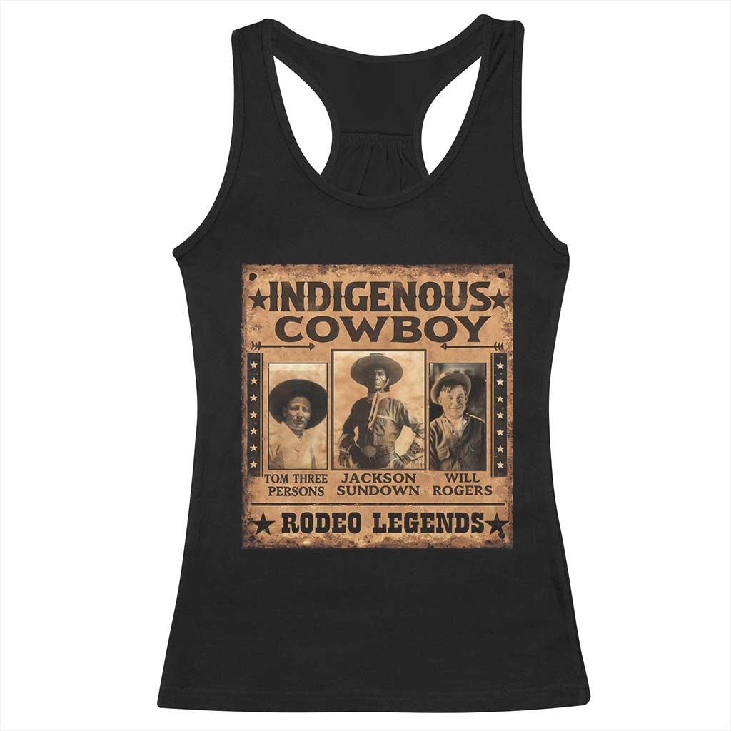 Native American Cowboy Rodeo Legends Racerback Tank Top Vintage Western Country Cowboy - Wonder Print Shop