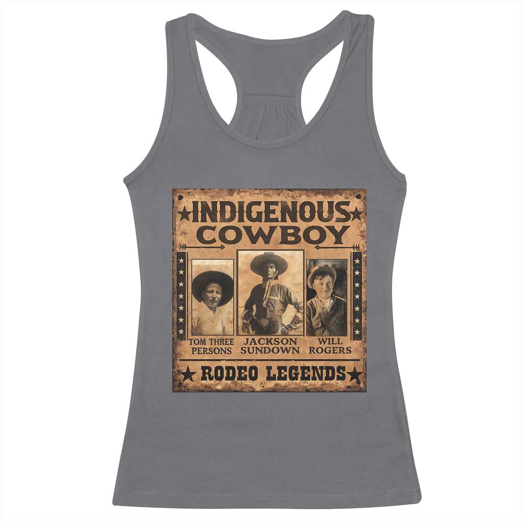 Native American Cowboy Rodeo Legends Racerback Tank Top Vintage Western Country Cowboy - Wonder Print Shop