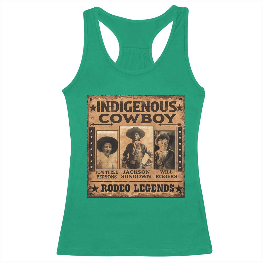 Native American Cowboy Rodeo Legends Racerback Tank Top Vintage Western Country Cowboy - Wonder Print Shop