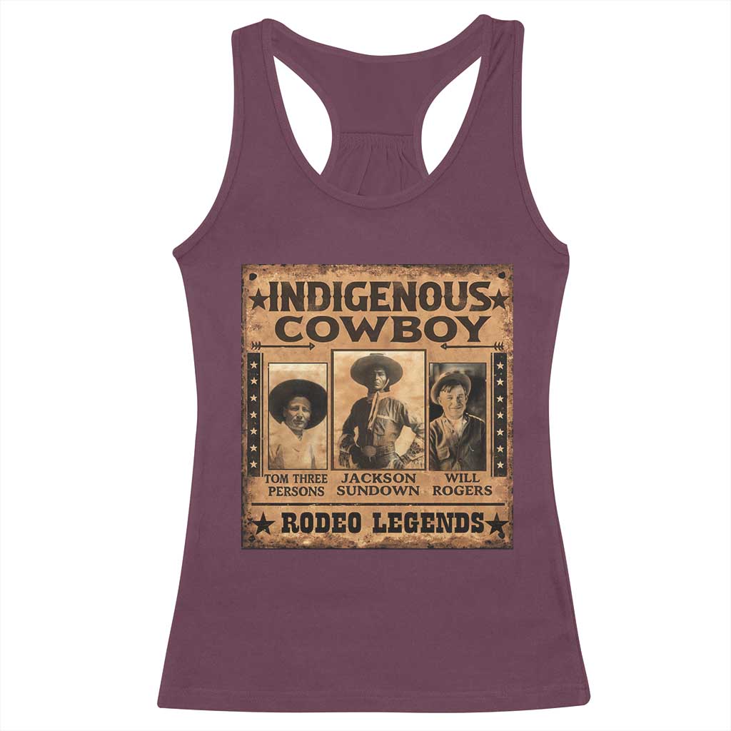 Native American Cowboy Rodeo Legends Racerback Tank Top Vintage Western Country Cowboy - Wonder Print Shop