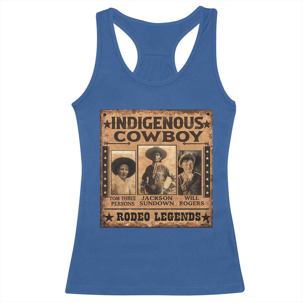 Native American Cowboy Rodeo Legends Racerback Tank Top Vintage Western Country Cowboy - Wonder Print Shop