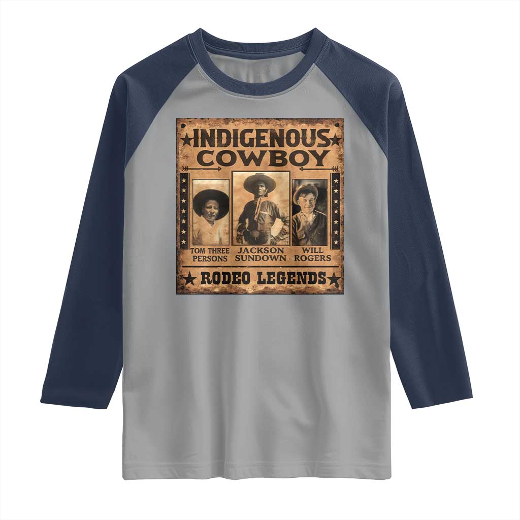 Native American Cowboy Rodeo Legends Raglan Shirt Vintage Western Country Cowboy - Wonder Print Shop