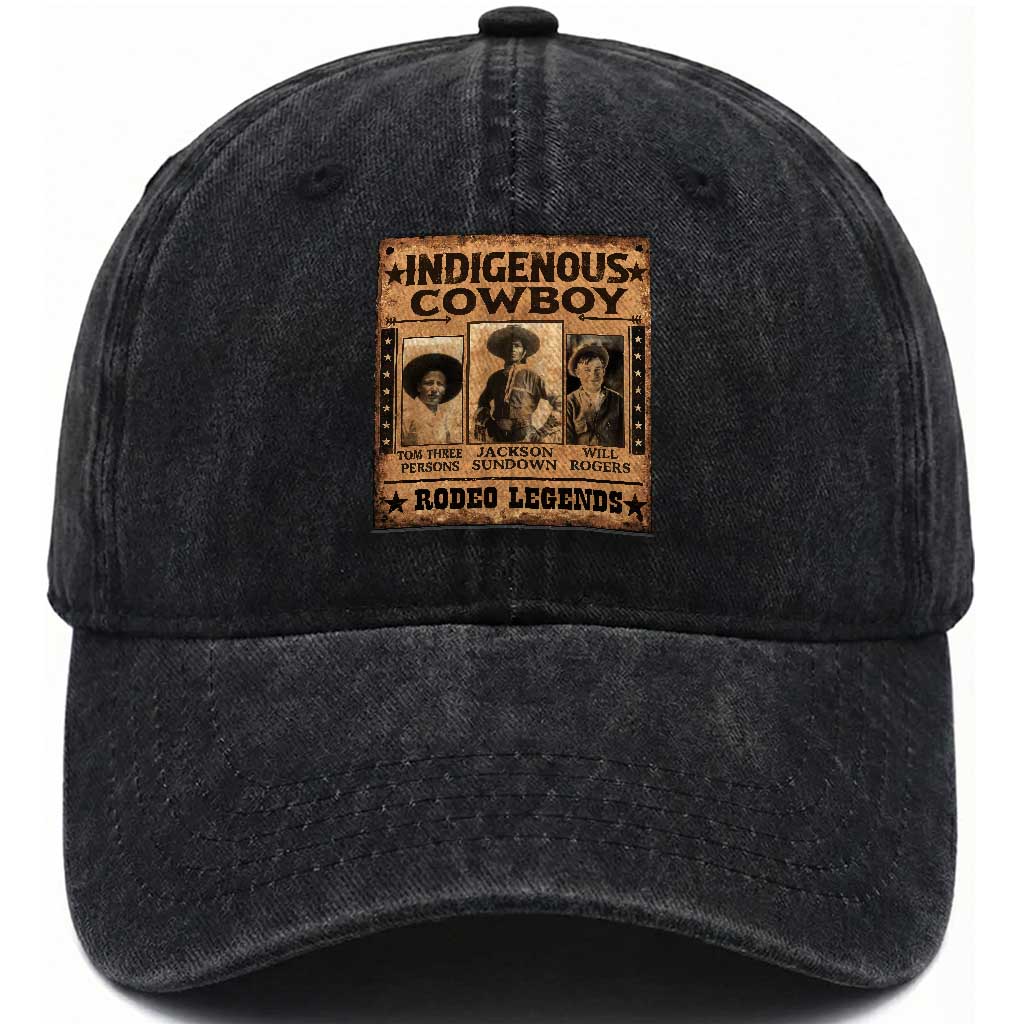 Native American Cowboy Rodeo Legends Washed Cotton Baseball Cap Vintage Western Country Cowboy