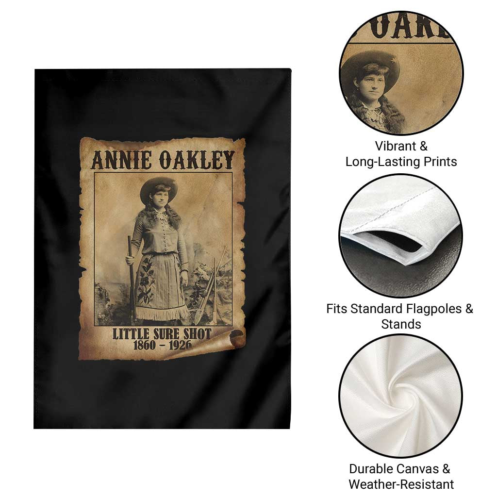 Annie Oakley Garden Flag Little Sure Shot The Legendary Cowgirl - Wonder Print Shop