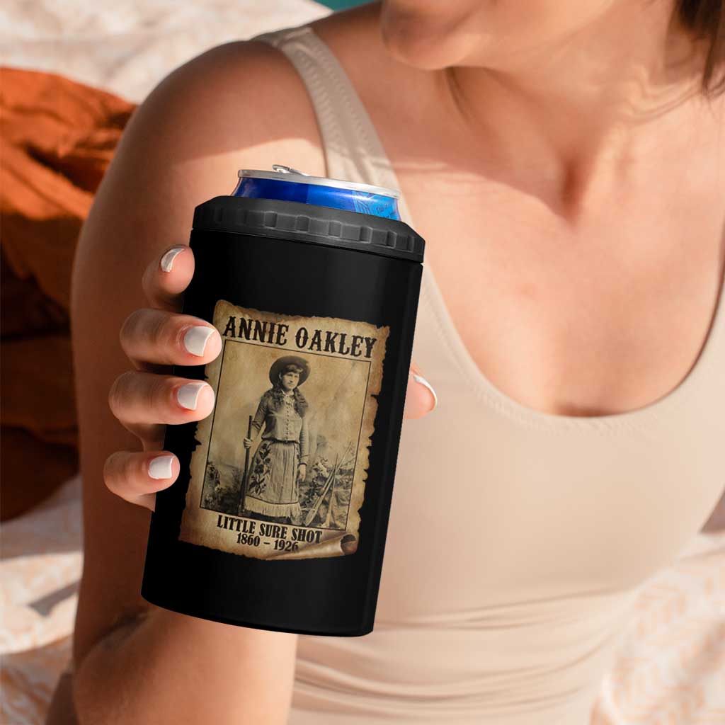 Annie Oakley 4 in 1 Can Cooler Tumbler Little Sure Shot The Legendary Cowgirl - Wonder Print Shop