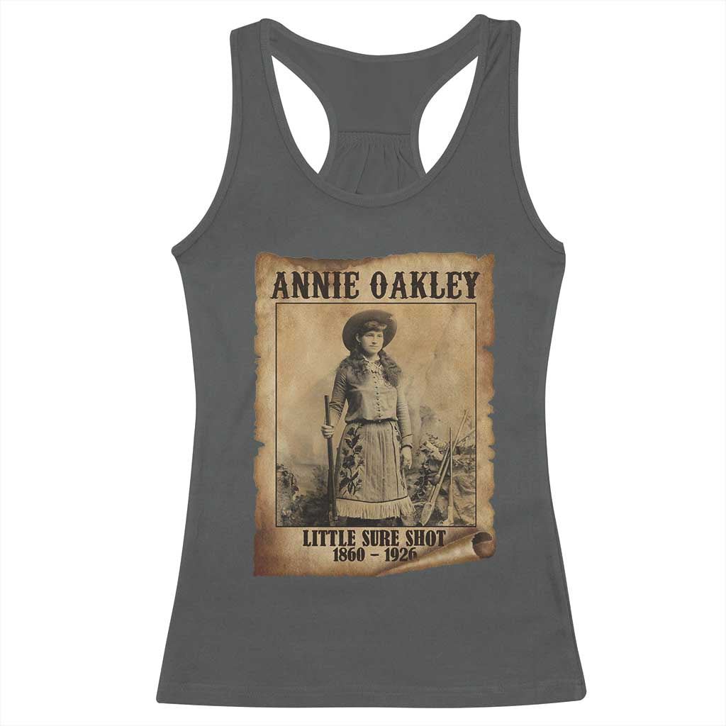Annie Oakley Racerback Tank Top Little Sure Shot The Legendary Cowgirl - Wonder Print Shop