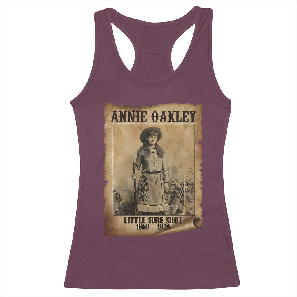Annie Oakley Racerback Tank Top Little Sure Shot The Legendary Cowgirl - Wonder Print Shop