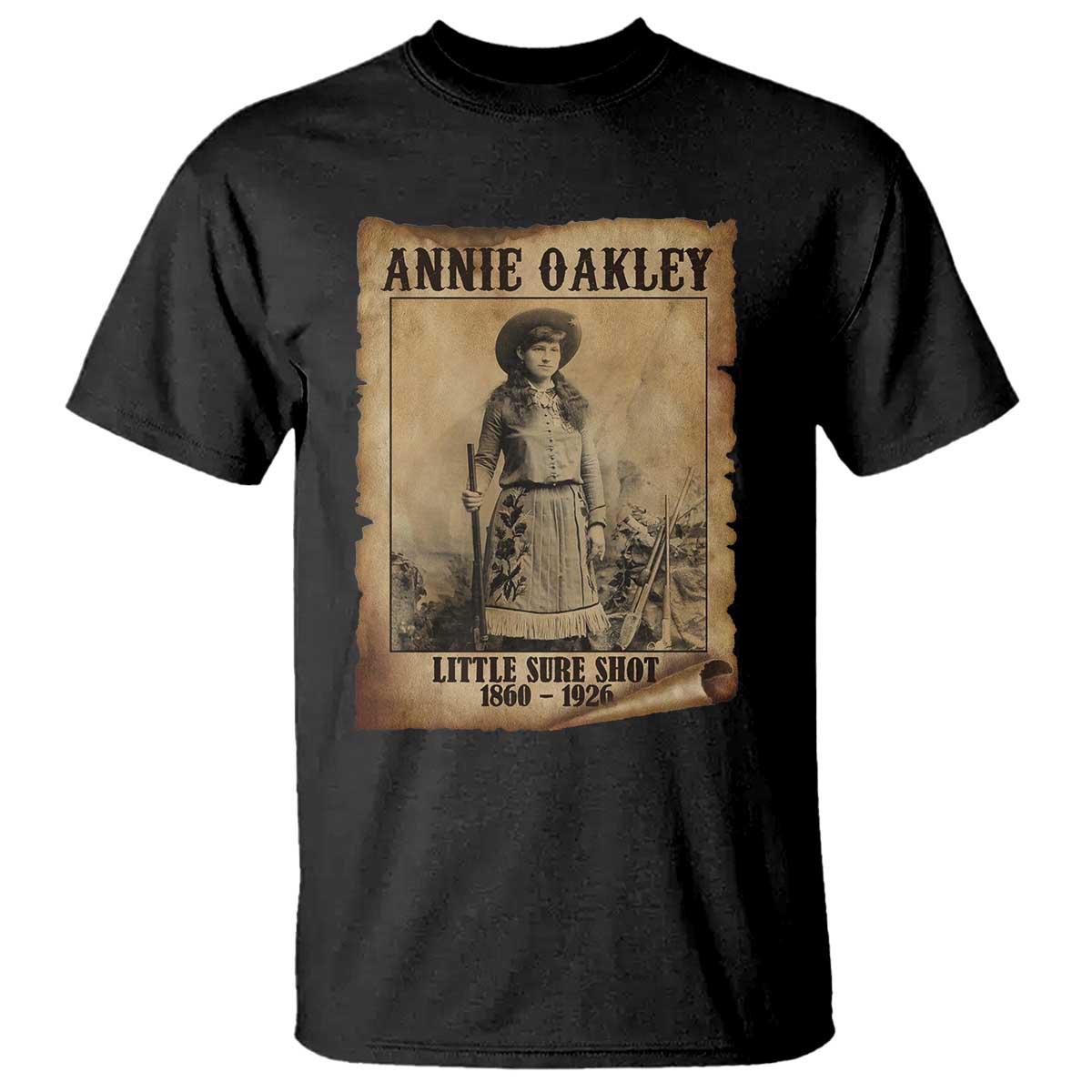 Annie Oakley T Shirt Little Sure Shot The Legendary Cowgirl - Wonder Print Shop