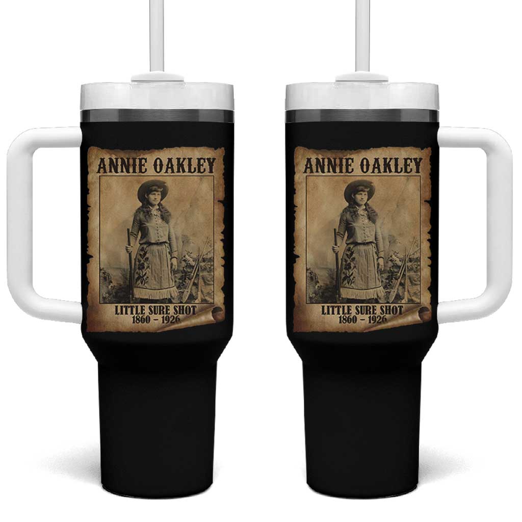 Annie Oakley Tumbler With Handle Little Sure Shot The Legendary Cowgirl - Wonder Print Shop