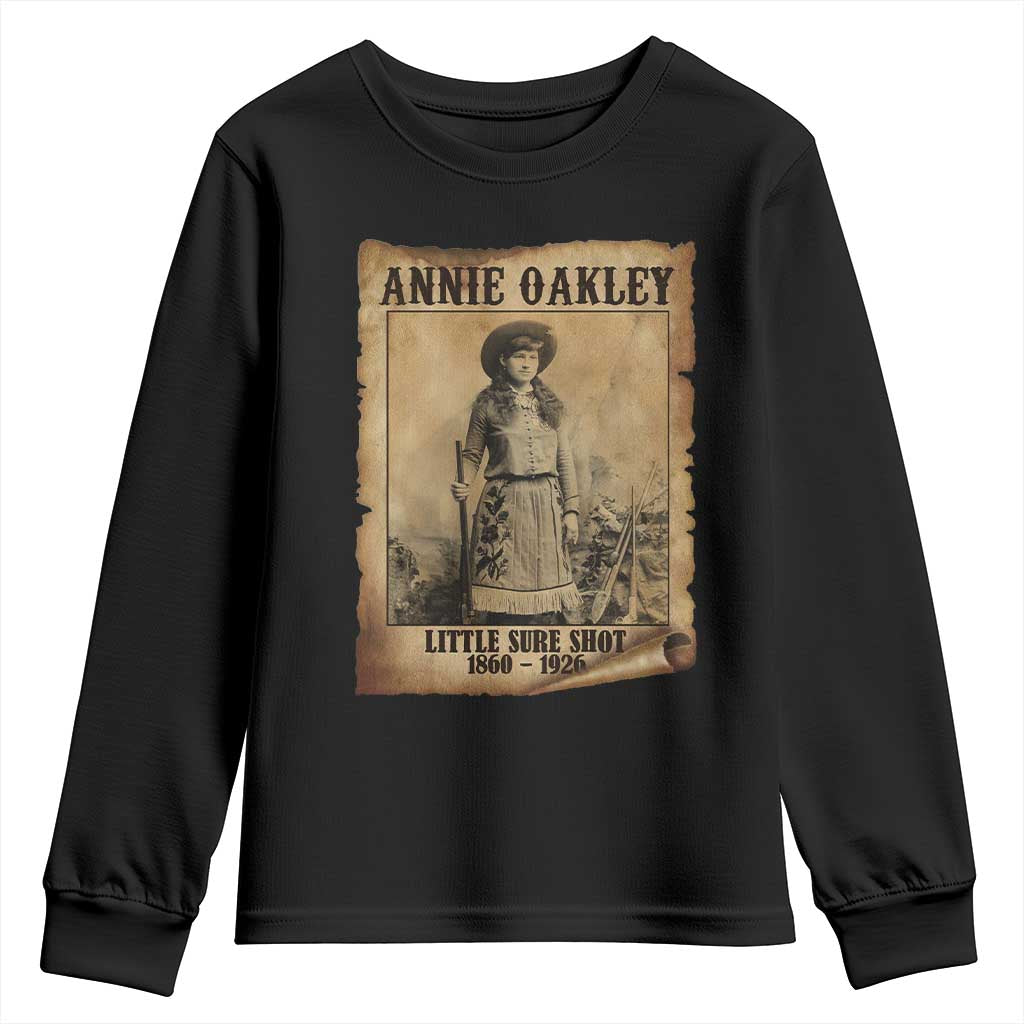 Annie Oakley Youth Sweatshirt Little Sure Shot The Legendary Cowgirl - Wonder Print Shop