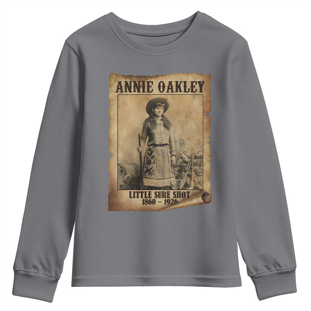 Annie Oakley Youth Sweatshirt Little Sure Shot The Legendary Cowgirl - Wonder Print Shop