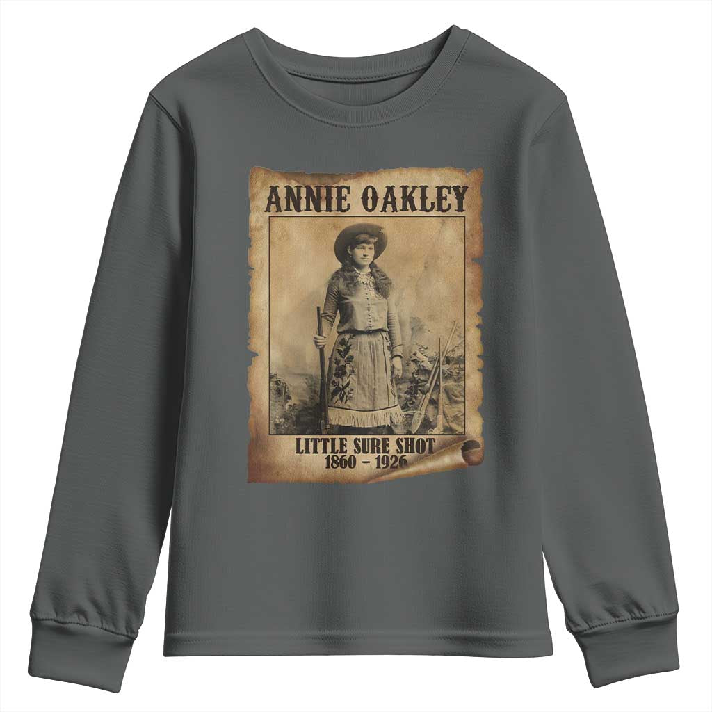 Annie Oakley Youth Sweatshirt Little Sure Shot The Legendary Cowgirl - Wonder Print Shop