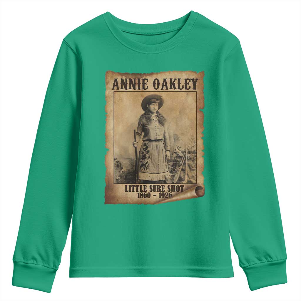 Annie Oakley Youth Sweatshirt Little Sure Shot The Legendary Cowgirl - Wonder Print Shop