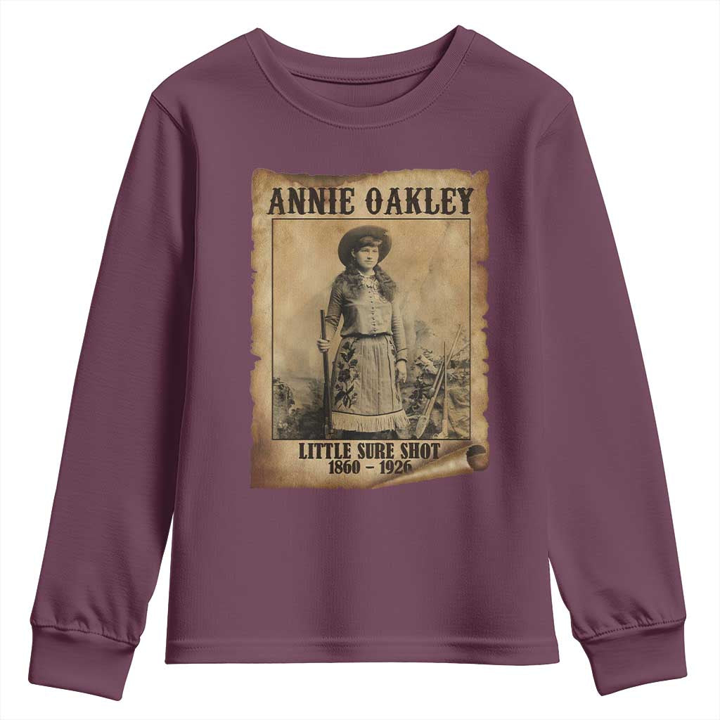 Annie Oakley Youth Sweatshirt Little Sure Shot The Legendary Cowgirl - Wonder Print Shop