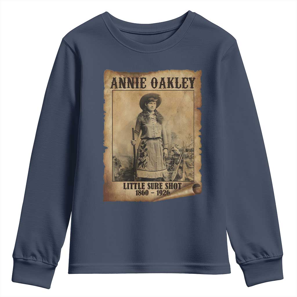 Annie Oakley Youth Sweatshirt Little Sure Shot The Legendary Cowgirl - Wonder Print Shop