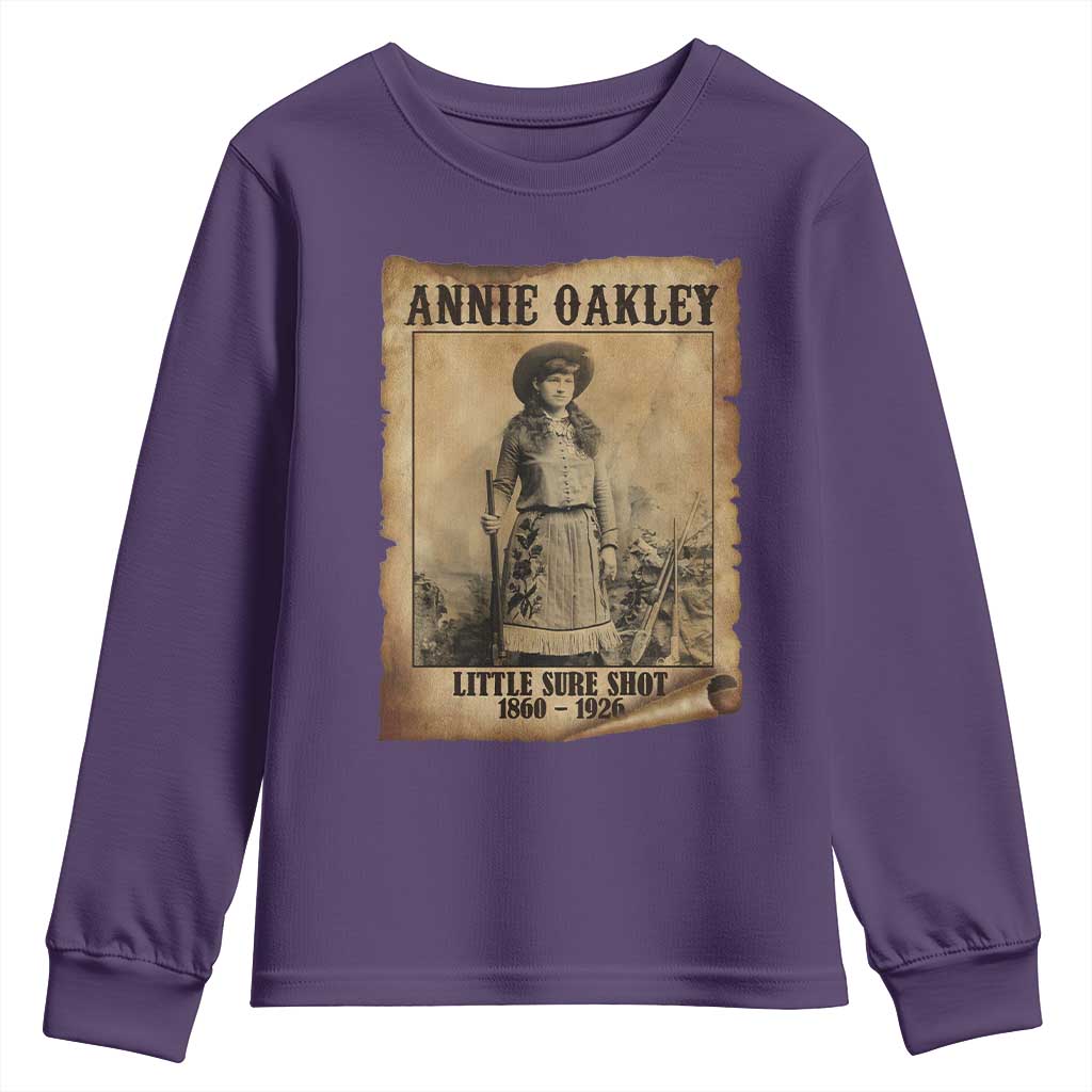 Annie Oakley Youth Sweatshirt Little Sure Shot The Legendary Cowgirl - Wonder Print Shop