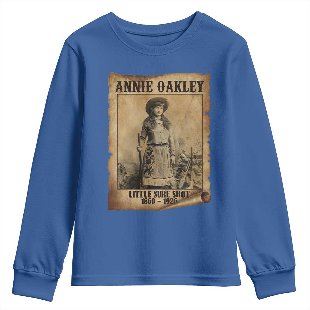 Annie Oakley Youth Sweatshirt Little Sure Shot The Legendary Cowgirl - Wonder Print Shop
