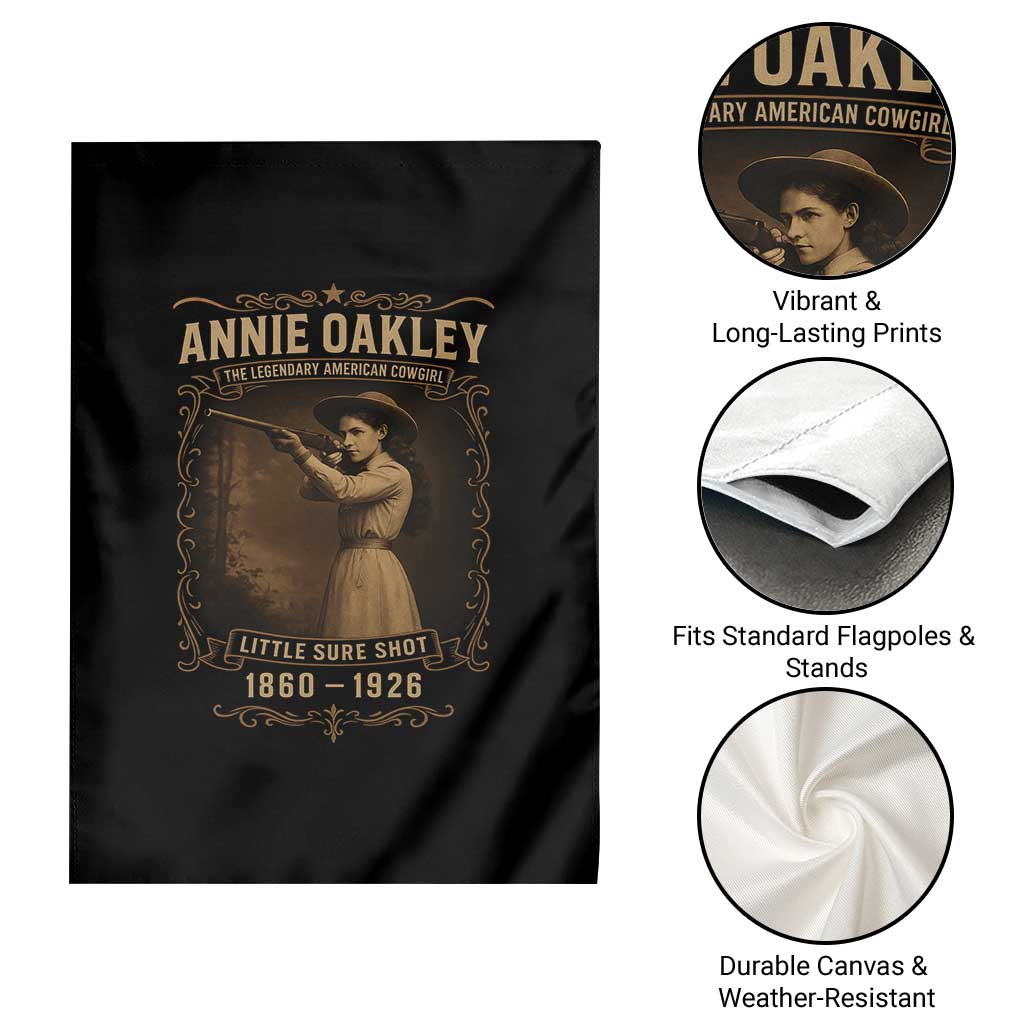 Annie Oakley Garden Flag Little Sure Shot The Legendary American Cowgirl - Wonder Print Shop