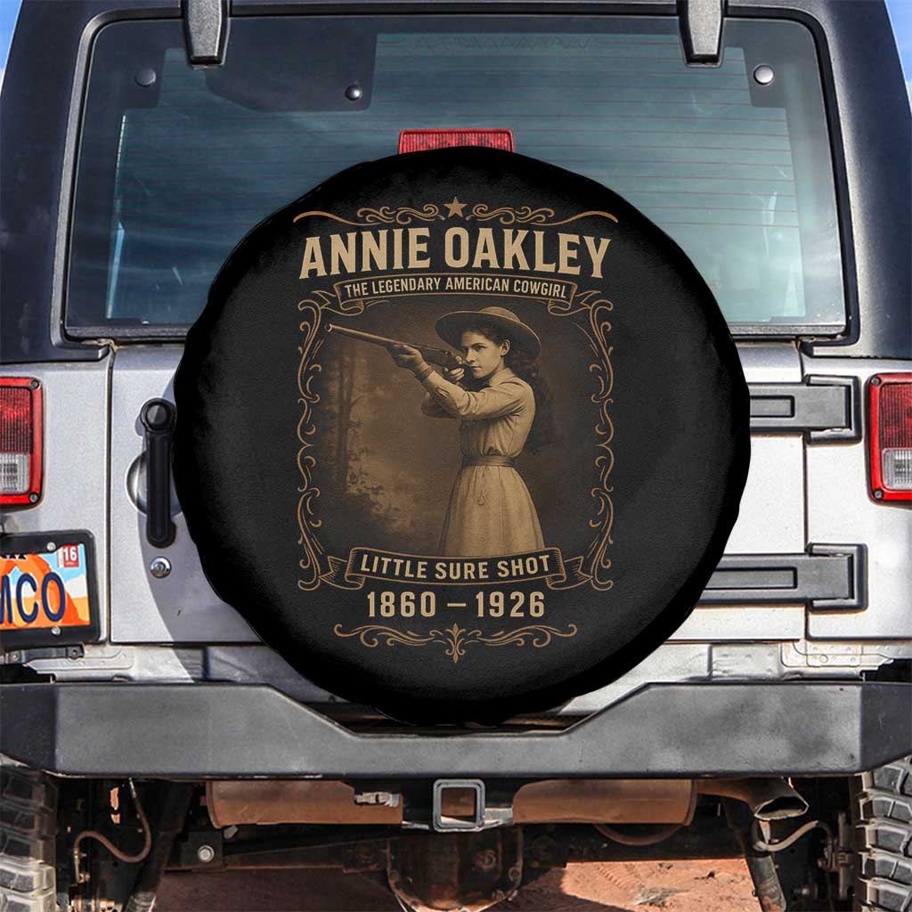 Annie Oakley Spare Tire Cover Little Sure Shot The Legendary American Cowgirl - Wonder Print Shop