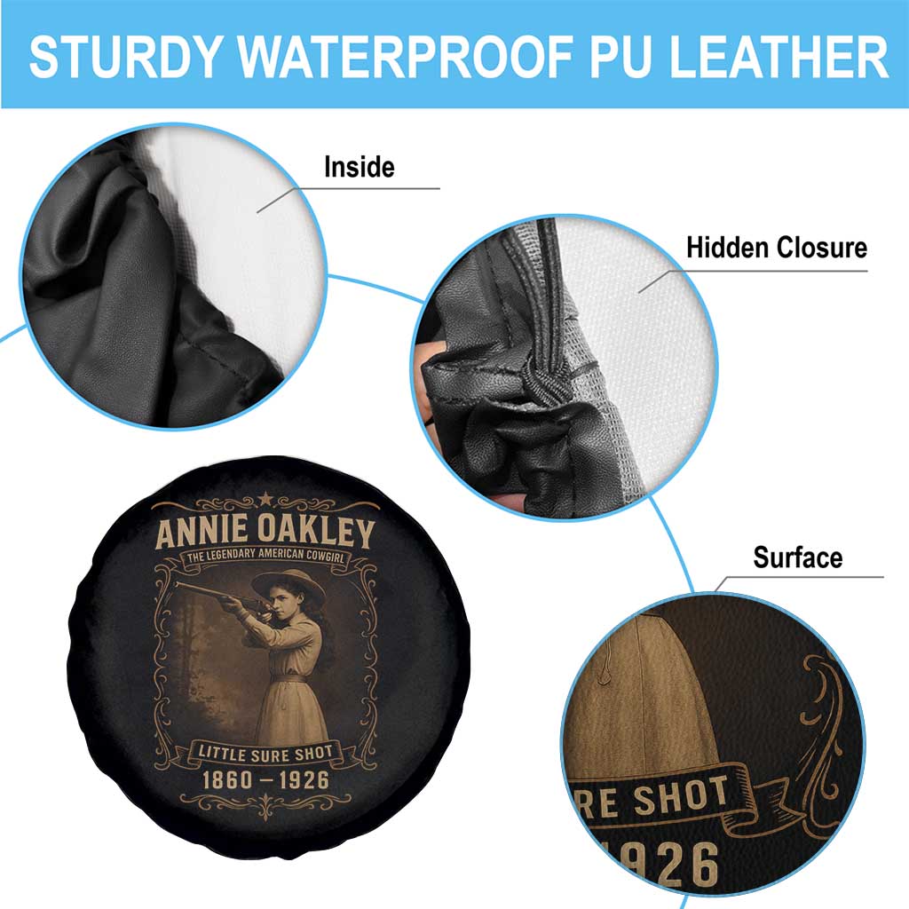 Annie Oakley Spare Tire Cover Little Sure Shot The Legendary American Cowgirl - Wonder Print Shop