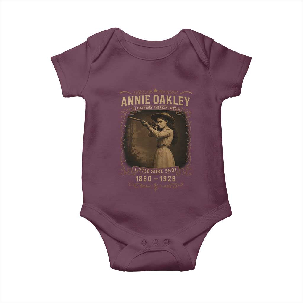 Annie Oakley Baby Onesie Little Sure Shot The Legendary American Cowgirl - Wonder Print Shop