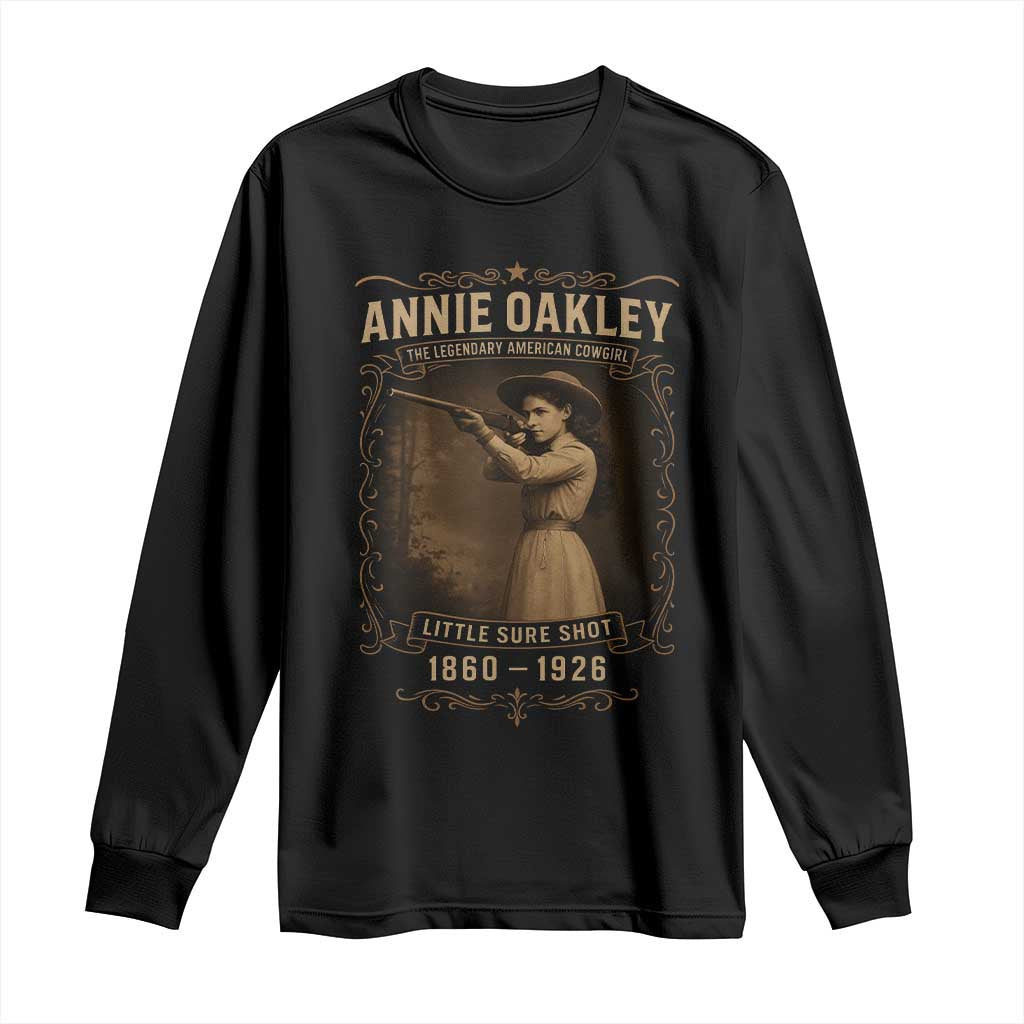 Annie Oakley Long Sleeve Shirt Little Sure Shot The Legendary American Cowgirl - Wonder Print Shop