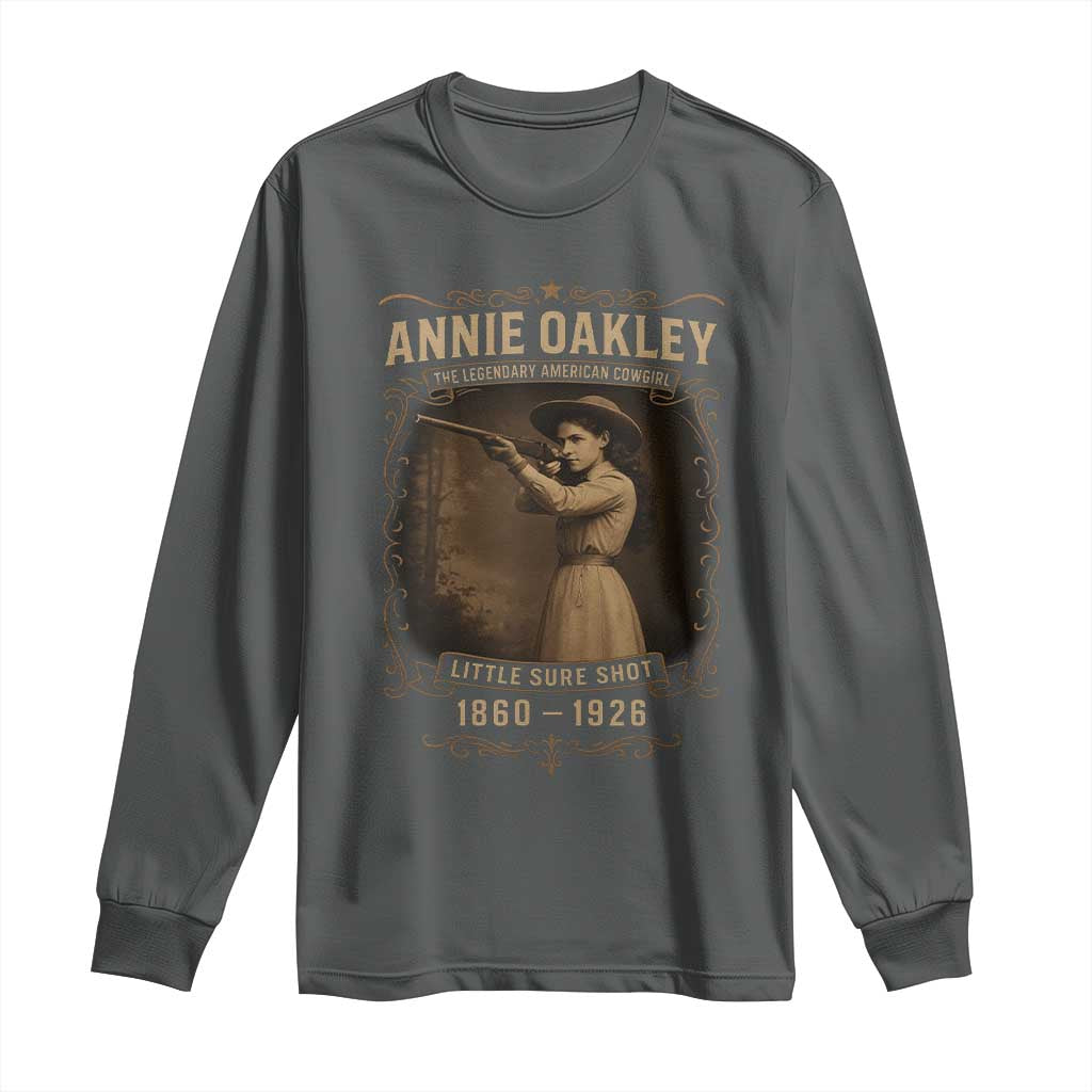 Annie Oakley Long Sleeve Shirt Little Sure Shot The Legendary American Cowgirl - Wonder Print Shop