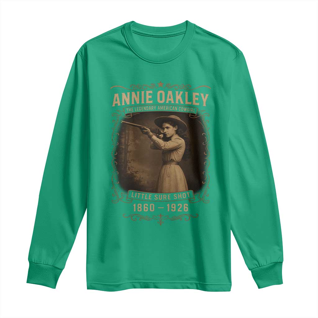 Annie Oakley Long Sleeve Shirt Little Sure Shot The Legendary American Cowgirl - Wonder Print Shop