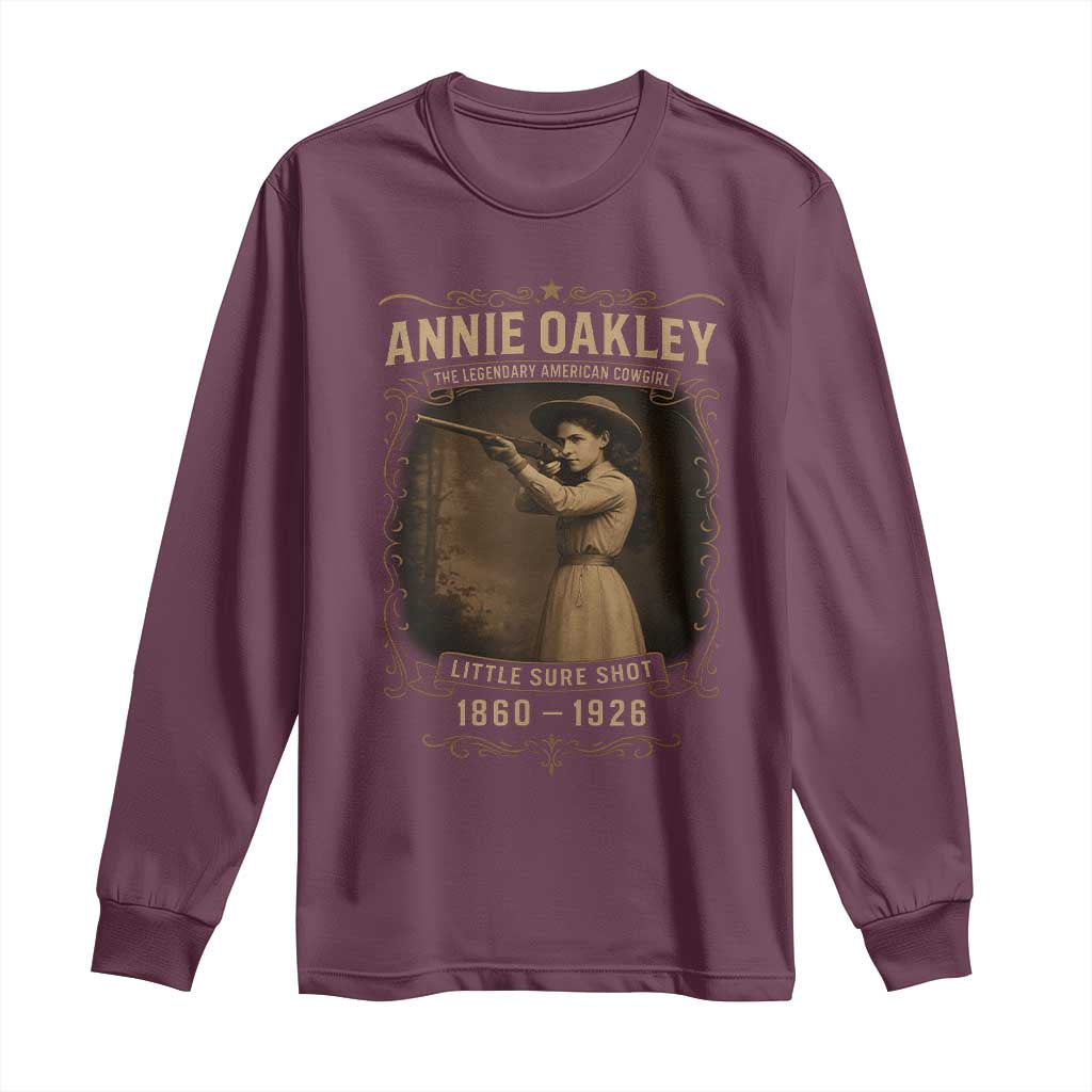 Annie Oakley Long Sleeve Shirt Little Sure Shot The Legendary American Cowgirl - Wonder Print Shop