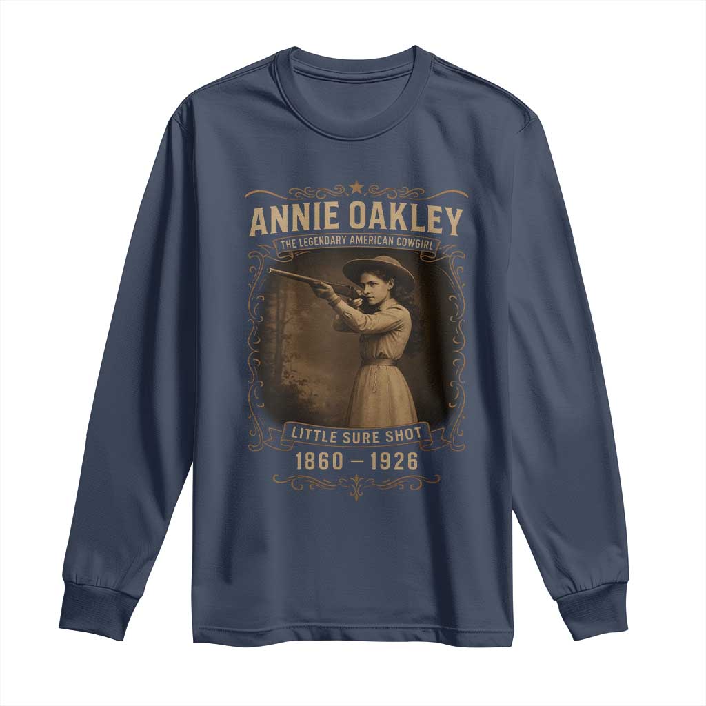 Annie Oakley Long Sleeve Shirt Little Sure Shot The Legendary American Cowgirl - Wonder Print Shop
