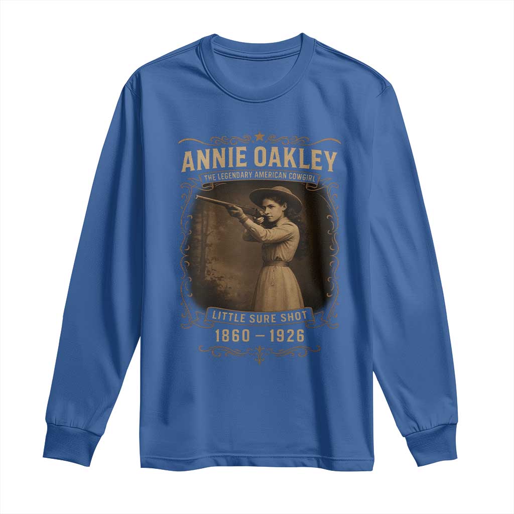 Annie Oakley Long Sleeve Shirt Little Sure Shot The Legendary American Cowgirl - Wonder Print Shop