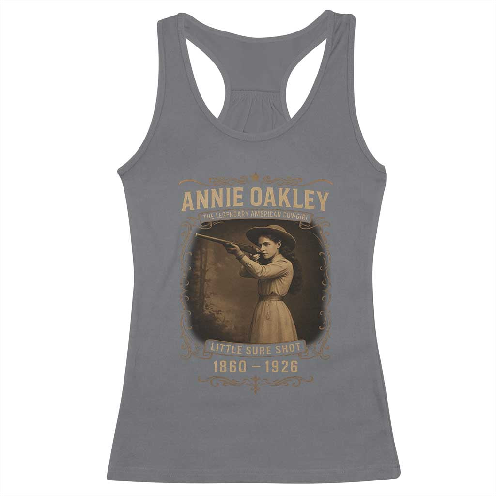 Annie Oakley Racerback Tank Top Little Sure Shot The Legendary American Cowgirl - Wonder Print Shop