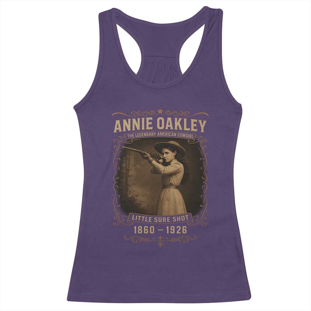 Annie Oakley Racerback Tank Top Little Sure Shot The Legendary American Cowgirl - Wonder Print Shop