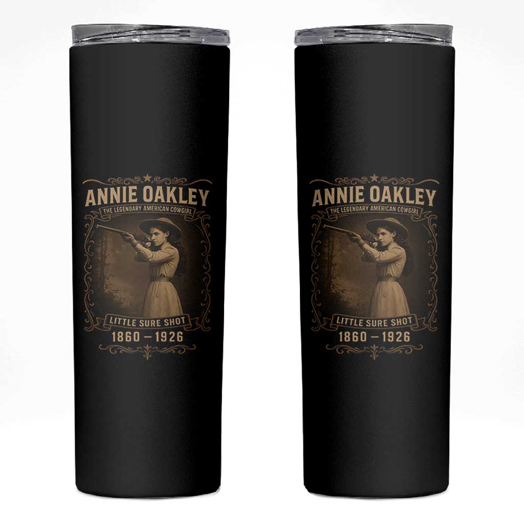 Annie Oakley Skinny Tumbler Little Sure Shot The Legendary American Cowgirl - Wonder Print Shop
