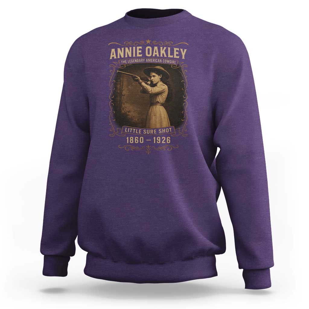 Annie Oakley Sweatshirt Little Sure Shot The Legendary American Cowgirl - Wonder Print Shop