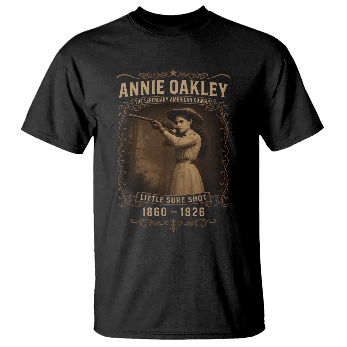 Annie Oakley T Shirt Little Sure Shot The Legendary American Cowgirl - Wonder Print Shop