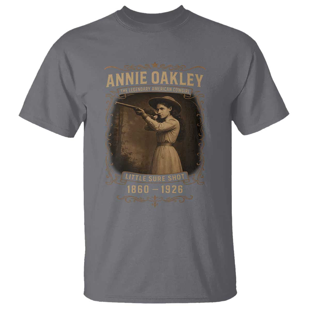 Annie Oakley T Shirt Little Sure Shot The Legendary American Cowgirl - Wonder Print Shop