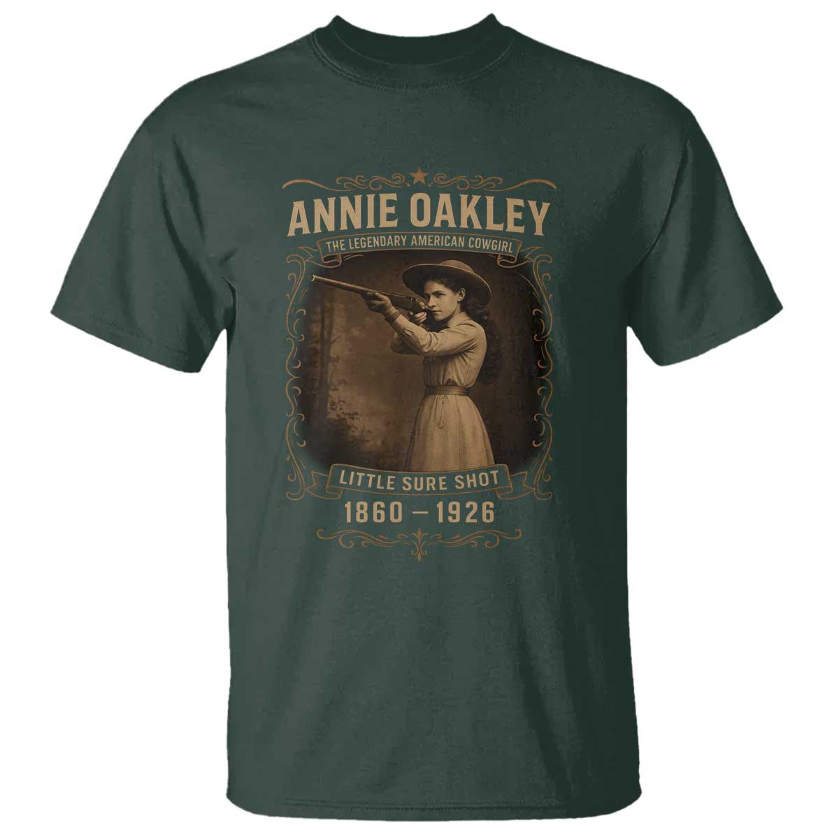 Annie Oakley T Shirt Little Sure Shot The Legendary American Cowgirl - Wonder Print Shop