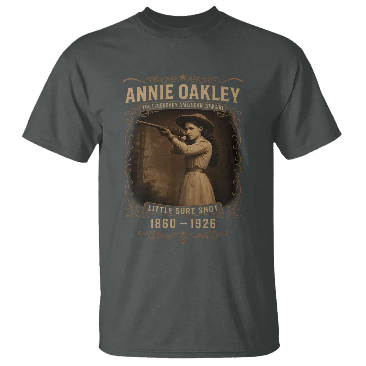 Annie Oakley T Shirt Little Sure Shot The Legendary American Cowgirl - Wonder Print Shop