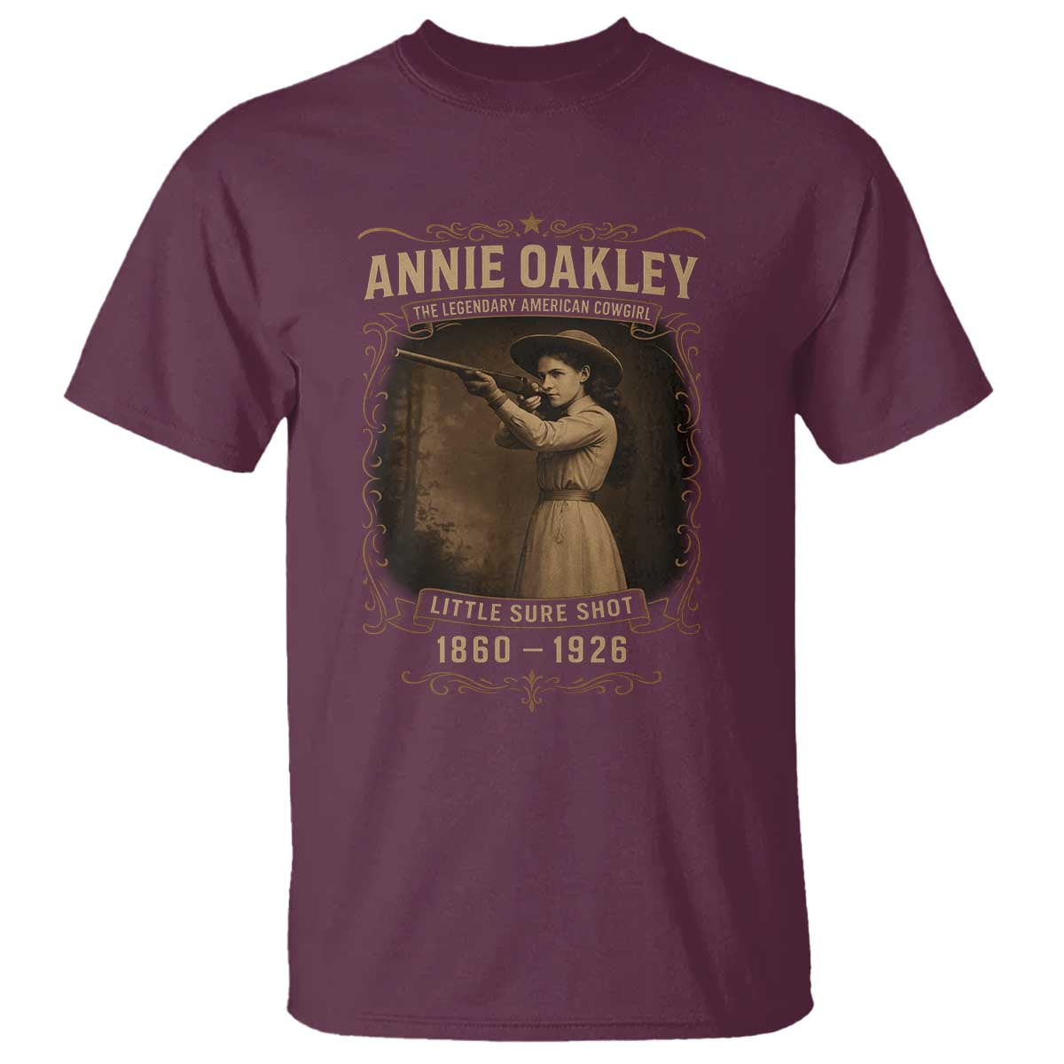 Annie Oakley T Shirt Little Sure Shot The Legendary American Cowgirl - Wonder Print Shop