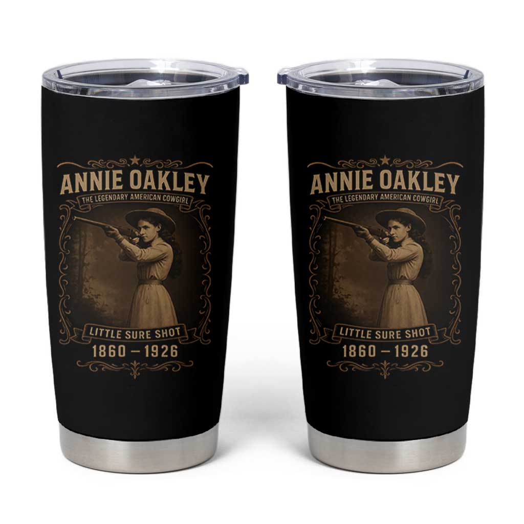 Annie Oakley Tumbler Cup Little Sure Shot The Legendary American Cowgirl - Wonder Print Shop