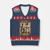 Native American Cowboy Legends V-Neck Knit Sweater Vest Vintage Western Rodeo - Wonder Print Shop