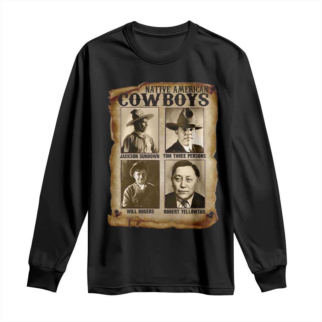 Native American Cowboy Legends Long Sleeve Shirt Vintage Western Rodeo - Wonder Print Shop