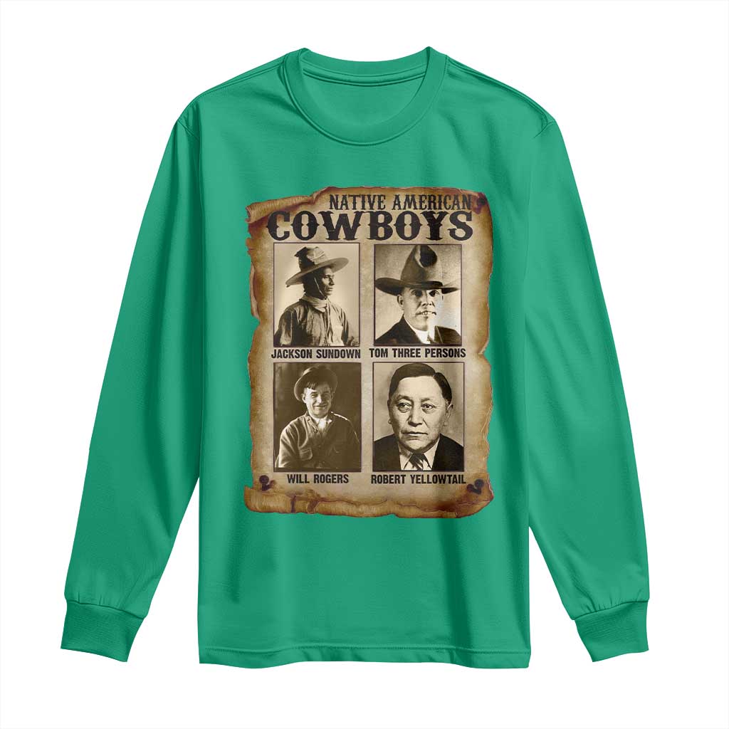 Native American Cowboy Legends Long Sleeve Shirt Vintage Western Rodeo - Wonder Print Shop