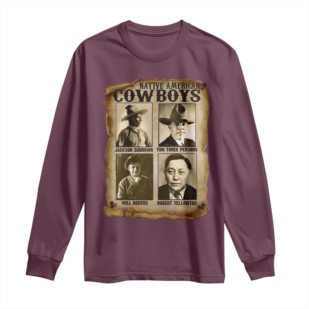 Native American Cowboy Legends Long Sleeve Shirt Vintage Western Rodeo - Wonder Print Shop